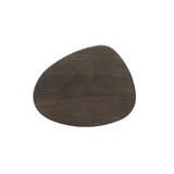 Shape and material share the spotlight in this pedestal-style end table of solid grey oak Amethyst Home provides interior design, new home construction design consulting, vintage area rugs, and lighting in the Newport Beach metro area.