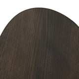 Shape and material share the spotlight in this pedestal-style end table of solid grey oak Amethyst Home provides interior design, new home construction design consulting, vintage area rugs, and lighting in the Scottsdale metro area.