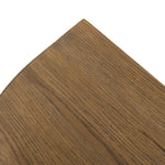 Modern with hints of heritage and Art Deco, crafted of warm, spiced oak. A flexible layering piece that can be styled just about anywhere — as a nightstand or in the entryway or hallway, its slight scale and demilune shape are great for smaller spaces, as its flat back can be styled right up against the wall. Amethyst Home provides interior design, new home construction design consulting, vintage area rugs, and lighting in the Tampa metro area.