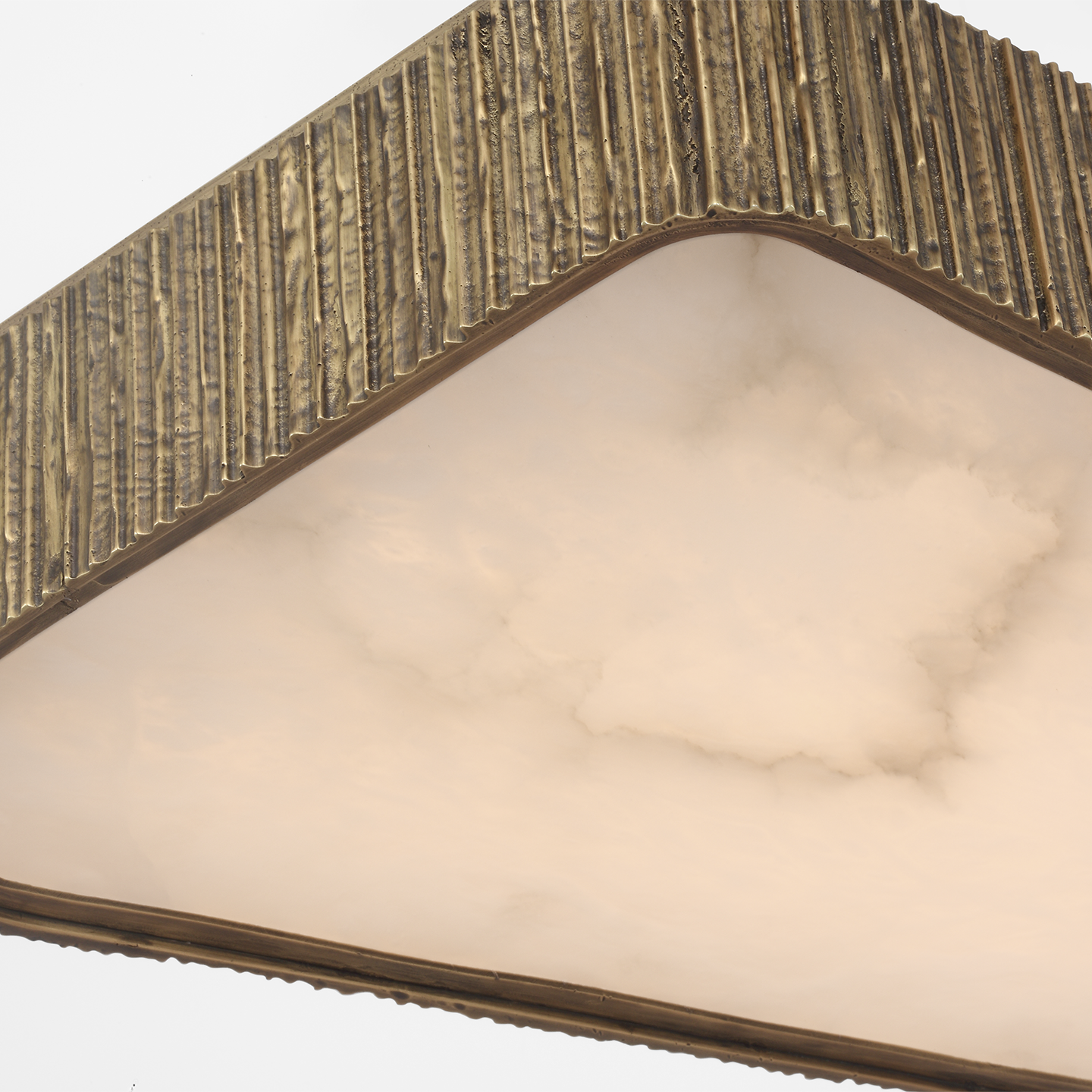Featuring Fumar 21" Asymmetrical Flush Mount Ridged Tombac by Visual Comfort at Amethyst Home. Fumar 21" Asymmetrical Flush Mount in Ridged Tombac with Alabaster
Overall Dimensions: 21" L x 21" W x 4.5" H
Weight : 24 lbs.. Amethyst Home provides interior design, new construction, custom furniture, and area rugs in the Winter Garden metro area