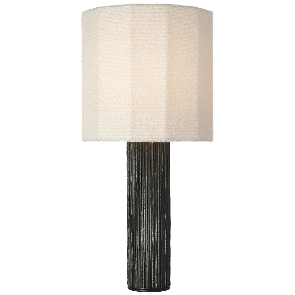 Featuring Fumar 29" Table Lamp Ridged Carbon by Visual Comfort at Amethyst Home. Fumar 29" Table Lamp in Ridged Carbon with Bouclé Shade
Overall Dimensions: 13.5" L x 13.5" W x 29" HWeight : 19 lbs.. Amethyst Home provides interior design, new construction, custom furniture, and area rugs in the Los Angeles metro area