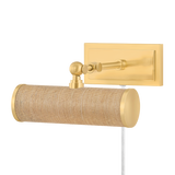 Holly Picture Light - Aged Brass/Grasscloth | ready to ship!