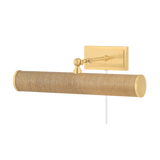 Holly Picture Light - Aged Brass/Grasscloth | ready to ship!