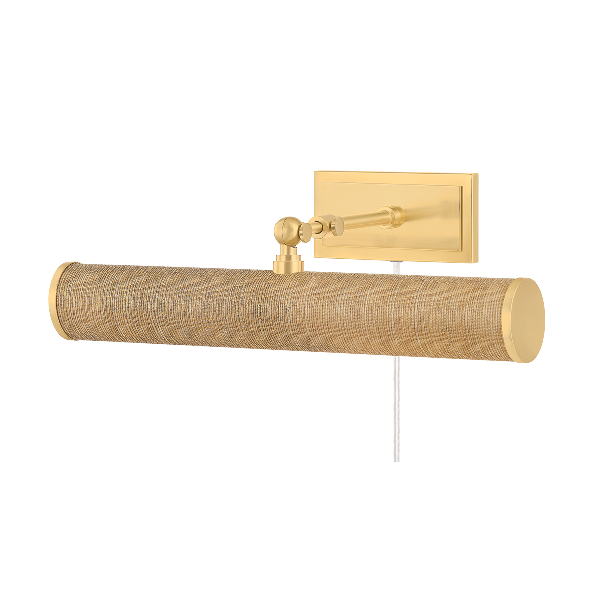 Holly Picture Light - Aged Brass/Grasscloth | ready to ship!