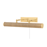 Holly Picture Light - Aged Brass/Grasscloth | ready to ship!