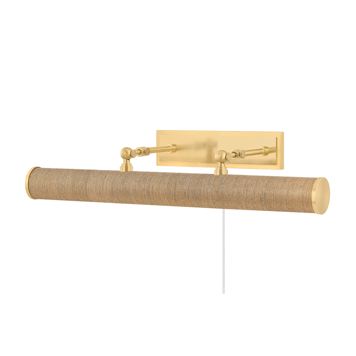 Holly Picture Light - Aged Brass/Grasscloth | ready to ship!