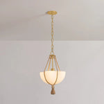 Celebrating the beauty of natural materials, the sophisticated Amberley pendant features a unique natural rope suspension and ethereal opal matte glass shade. Resembling a quatrefoil shape from above, the shade has four scalloped edges that nod to its botanical underpinnings. Amethyst Home provides interior design, new home construction design consulting, vintage area rugs, and lighting in the Tampa metro area.