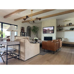 Characterized by its parchment-wrapped body, stitch detailing, and clasp-like Patina Brass accents, Bond is both relaxed and refined. Light filters through the tapered parchment shade, creating a warm, ambient glow that adds to the design's natural, organic feel. Amethyst Home provides interior design, new home construction design consulting, vintage area rugs, and lighting in the Des Moines metro area.