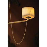 Playing with the concept of jewelry as installation, Bunda mixes structure and fluidity to create eye-catching drama. Finished in Vintage Brass, delicate rope chains dangle and loop across the streamlined arms of this 3- or 9-light chandelier. Amethyst Home provides interior design, new home construction design consulting, vintage area rugs, and lighting in the Charlotte metro area.