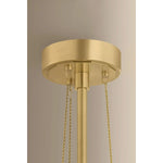Playing with the concept of jewelry as installation, Bunda mixes structure and fluidity to create eye-catching drama. Finished in Vintage Brass, delicate rope chains dangle and loop across the streamlined arms of this 3- or 9-light chandelier. Amethyst Home provides interior design, new home construction design consulting, vintage area rugs, and lighting in the Newport Beach metro area.