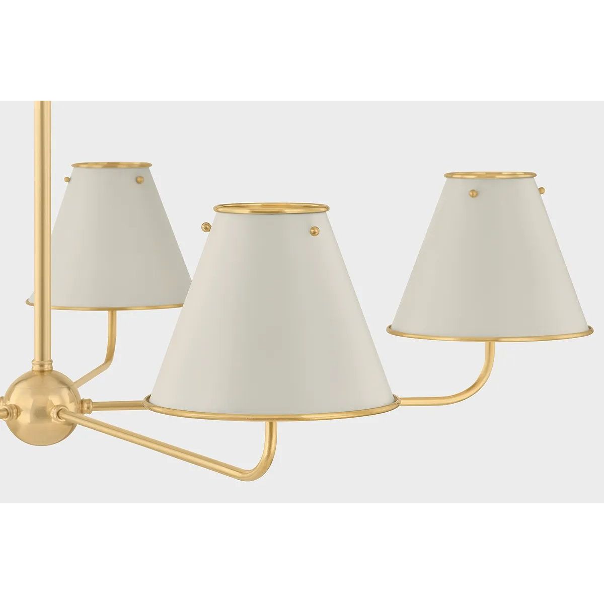 The Burghley family channels a tailored aesthetic with clean lines and sleek metal shades. Featuring Mark D. Sikes’ signature brass ball detail as well as stylish bolts securing the shades, Burghley makes heritage-inspired silhouettes feel fresh. Amethyst Home provides interior design, new home construction design consulting, vintage area rugs, and lighting in the Monterey metro area.