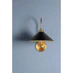 This classic metal shade design feels special with fresh finish combinations and sleek, heritage-inspired details. The contrastiing Aged Brass accents and modern gooseneck arm allow the pendants and sconce an updated, yet classic feel. The tapered shade over a five-light candelabra give the chandelier new traditional appeal. Amethyst Home provides interior design, new home construction design consulting, vintage area rugs, and lighting in the Scottsdale metro area.