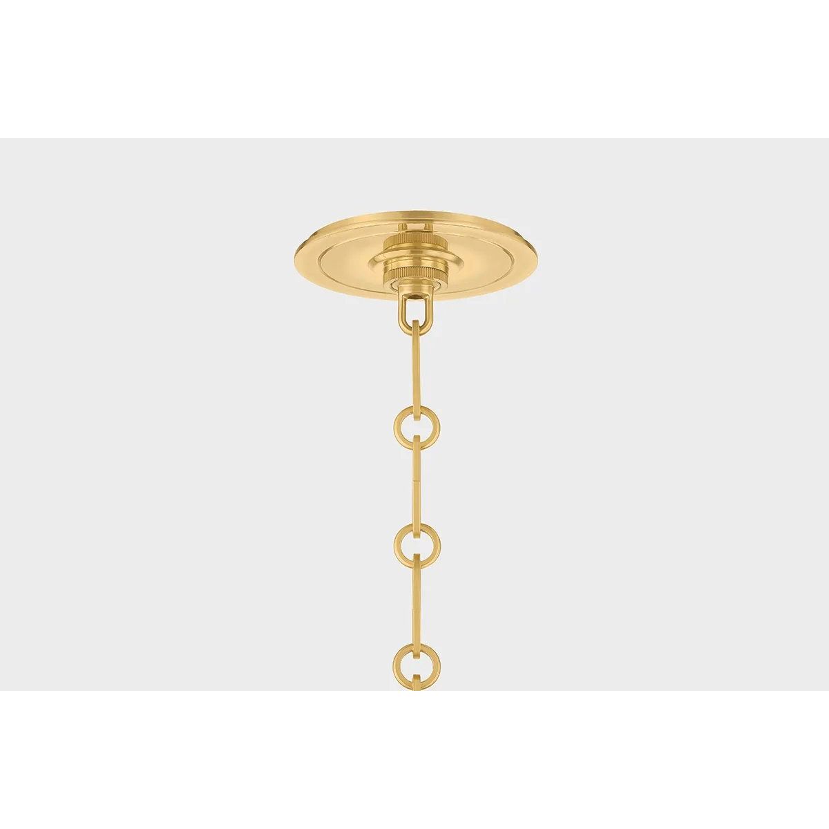 The Highclere family blends industrial and classic elements to create a modern, elevated basic. Etched for added texture, the clear optic glass shade creates a beautiful diffusion of light while the bell-shaped silhouette of the shade is accented by Mark D. Sikes' signature brass screw detailing. Amethyst Home provides interior design, new home construction design consulting, vintage area rugs, and lighting in the Winter Garden metro area.