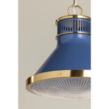 The Highclere family blends industrial and classic elements to create a modern, elevated basic. Etched for added texture, the clear optic glass shade creates a beautiful diffusion of light while the bell-shaped silhouette of the shade is accented by Mark D. Sikes' signature brass screw detailing. Amethyst Home provides interior design, new home construction design consulting, vintage area rugs, and lighting in the Boston metro area.