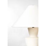 A series of three stacked, bowl-like shapes in ivory texture ceramic give this table lamp an organic, hand-crafted silhouette. The tapered off-white linen shade and Patina Brass accents add to the warm, natural beauty. Amethyst Home provides interior design, new home construction design consulting, vintage area rugs, and lighting in the Miami metro area.