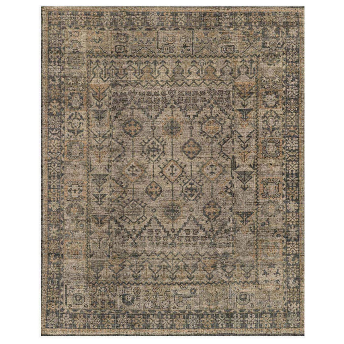 Tapis noué à la main en os/charbon Heirloom
