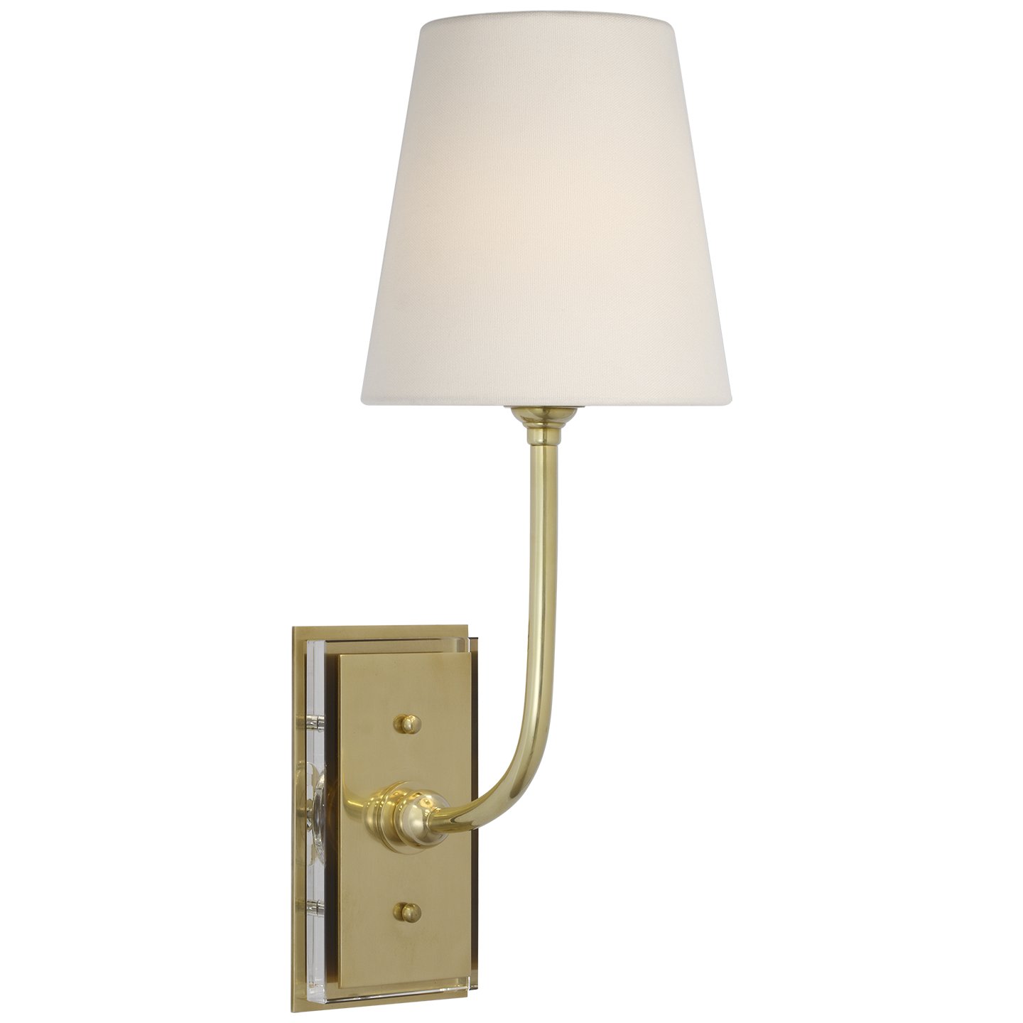 Featuring Hulton 17" Cordless Single Sconce Hand-Rubbed Antique Brass by Visual Comfort at Amethyst Home. Hulton 17" Cordless Single Sconce in Hand-Rubbed Antique Brass with Linen Shade
Overall Dimensions: 6.5" L x 6.5" W x 17.75" H
Weight : 6 lbs.. Amethyst Home provides interior design, new construction, custom furniture, and area rugs in the Monterey metro area