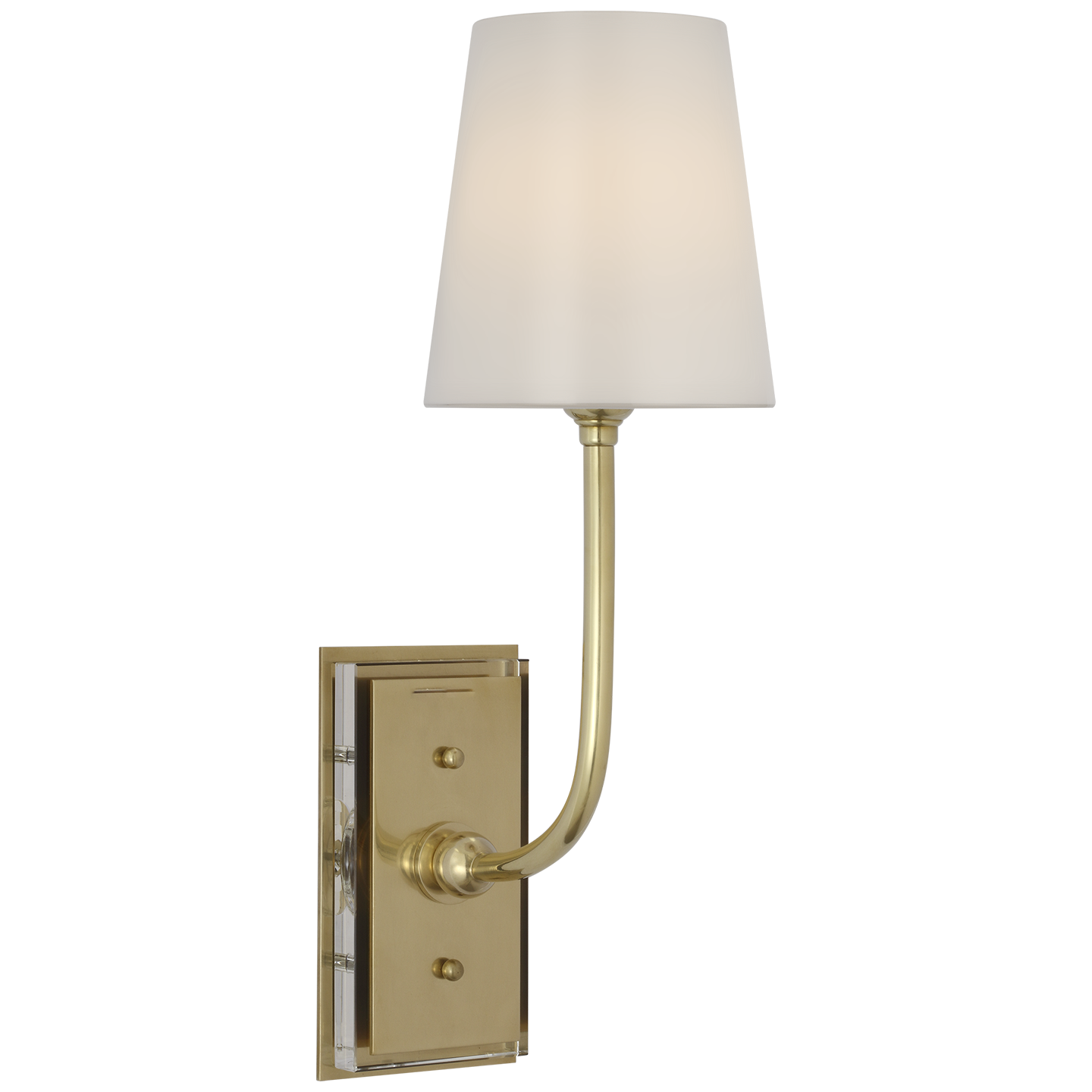 Featuring Hulton 17" Cordless Single Sconce Hand-Rubbed Antique Brass by Visual Comfort at Amethyst Home. Hulton 17" Cordless Single Sconce in Hand-Rubbed Antique Brass with Linen Shade
Overall Dimensions: 6.5" L x 6.5" W x 17.75" HWeight : 6 lbs.. Amethyst Home provides interior design, new construction, custom furniture, and area rugs in the San Diego metro area