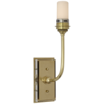 Featuring Hulton 17" Cordless Single Sconce Hand-Rubbed Antique Brass by Visual Comfort at Amethyst Home. Hulton 17" Cordless Single Sconce in Hand-Rubbed Antique Brass with Linen Shade
Overall Dimensions: 6.5" L x 6.5" W x 17.75" H
Weight : 6 lbs.. Amethyst Home provides interior design, new construction, custom furniture, and area rugs in the Tampa metro area