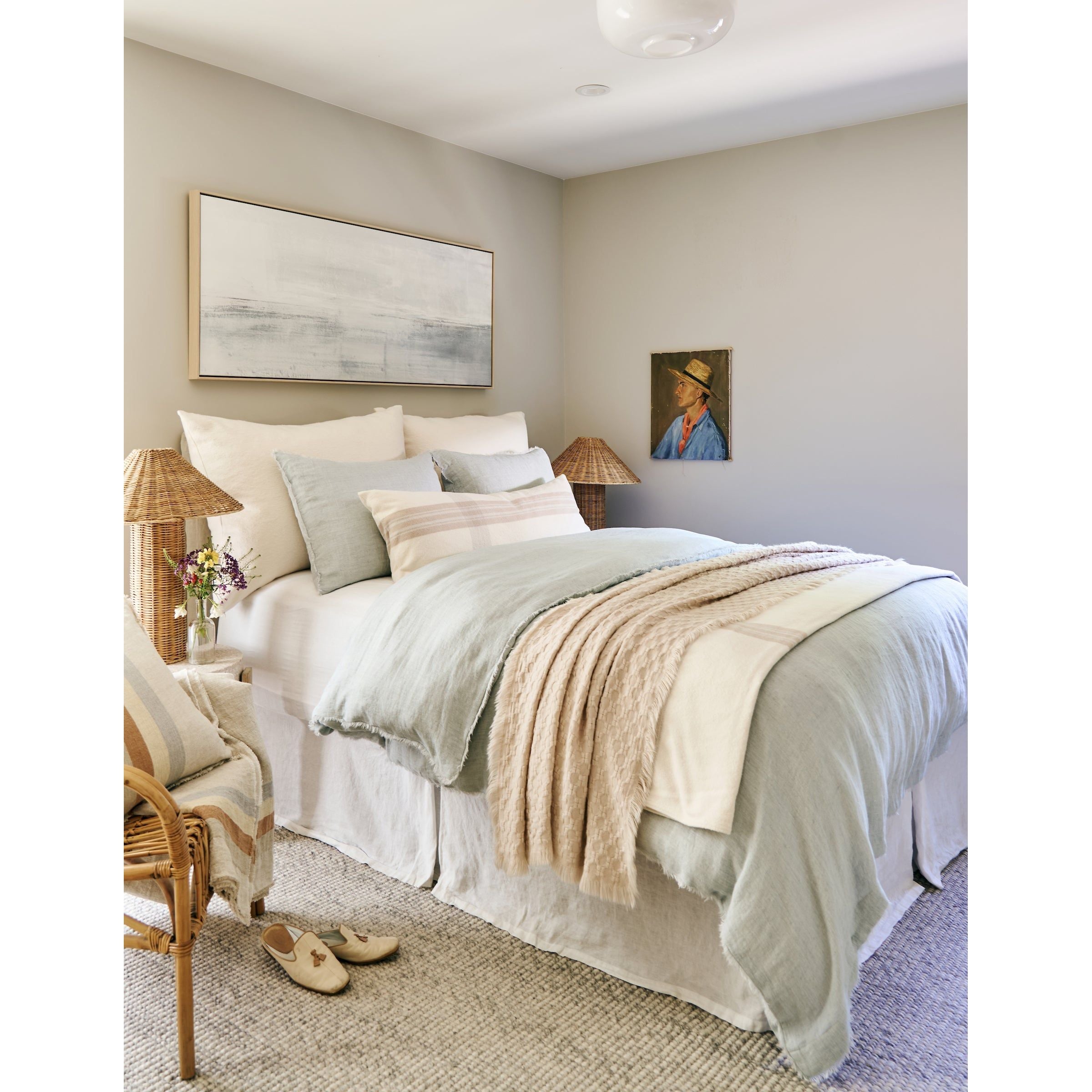 <p>Transform your bed into the ultimate retreat. Hunter brings the signature details of our bestselling Logan collection to a new earthy color palette. The natural texture of Hunter’s 100% hand-loomed linen (a rarity in today’s machine-made world), in warm heathered tones, envelopes you in a luxurious sense of calm. Amethyst Home provides interior design, new construction, custom furniture, and area rugs in the Nashville metro area