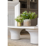 Make a monolithic statement with this Parra Coffee Table - Plaster Molded Concrete. Made from plaster-molded concrete, the pedestal-style legs support a rectangular tabletop of smooth, white-finished concrete, for a clean, adobe-inspired look. Amethyst Home provides interior design, new home construction design consulting, vintage area rugs, and lighting in the Scottsdale metro area.
