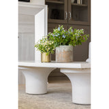 Make a monolithic statement with this Parra Coffee Table - Plaster Molded Concrete. Made from plaster-molded concrete, the pedestal-style legs support a rectangular tabletop of smooth, white-finished concrete, for a clean, adobe-inspired look. Amethyst Home provides interior design, new home construction design consulting, vintage area rugs, and lighting in the Scottsdale metro area.