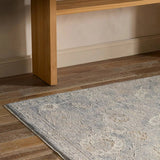Featuring Alara Rug by Jaipur Living at Amethyst Home. Elegant and classic, the Alara design presents a largely sought-after Oushak-inspired pattern in a durable, powerloomed construction. The beautiful blue and gray oriental pattern effortlessly elevates any medium-traffic indoor setting. Space-dyed polyester introduces subtle, intriguing color variation,. Amethyst Home provides interior design, new home construction design consulting, vintage area rugs, and lighting in the Des Moines metro area.