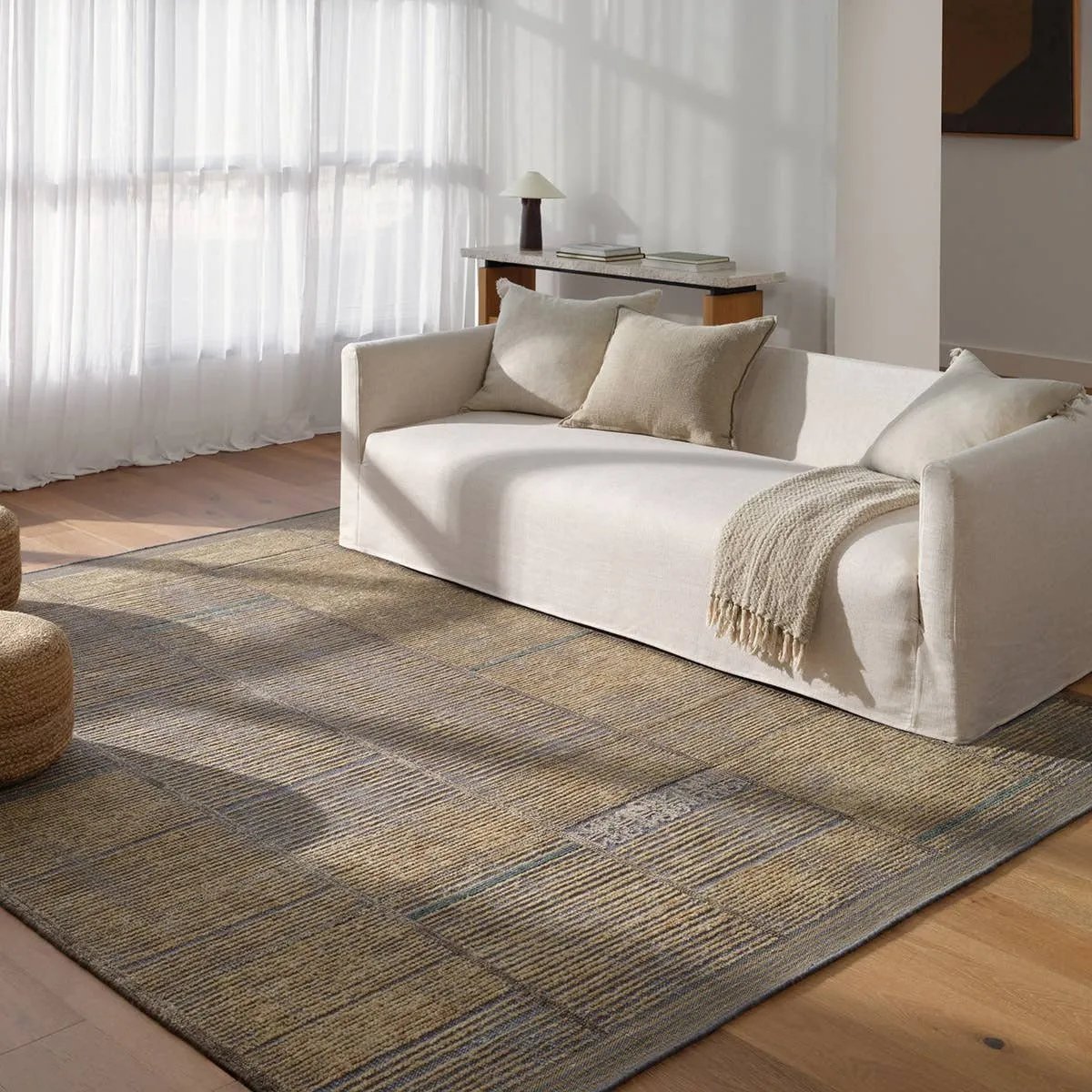 Featuring Aytana Hand-Knotted Rug by Jaipur Living at Amethyst Home. Beauty is on the horizon with the Bezem Aytana. The Aytana design features a contemporary linear pattern for subtle visual depth. Hand-knotted from easy-care wool with a high-low pile, this piece is as practical as it is captivating—a true testament to modern craftsmanship.Hand Knotted100. Amethyst Home provides interior design, new home construction design consulting, vintage area rugs, and lighting in the Alpharetta metro area.
