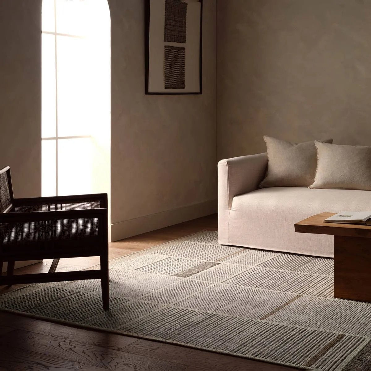 Featuring Aytana Hand-Knotted Rug by Jaipur Living at Amethyst Home. Beauty is on the horizon with the Bezem Aytana. The Aytana design features a mid-century linear pattern for subtle visual depth. Hand-knotted from easy-care wool with a high-low pile, this piece is as practical as it is captivating—a true testament to modern craftsmanship.Hand Knotted100% W. Amethyst Home provides interior design, new home construction design consulting, vintage area rugs, and lighting in the Monterey metro area.