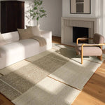 Earthy white and brown tones come together in a mesmerizing linear design, infusing the Bastien rug with contemporary elegance. Hand-knotted from a luxe wool pile, its luminous sheen highlights every intricate detail.Handwove Amethyst Home provides interior design, new home construction design consulting, vintage area rugs, and lighting in the Dallas metro area.