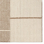 Earthy white and brown tones come together in a mesmerizing linear design, infusing the Bastien rug with contemporary elegance. Hand-knotted from a luxe wool pile, its luminous sheen highlights every intricate detail.Handwove Amethyst Home provides interior design, new home construction design consulting, vintage area rugs, and lighting in the Omaha metro area.