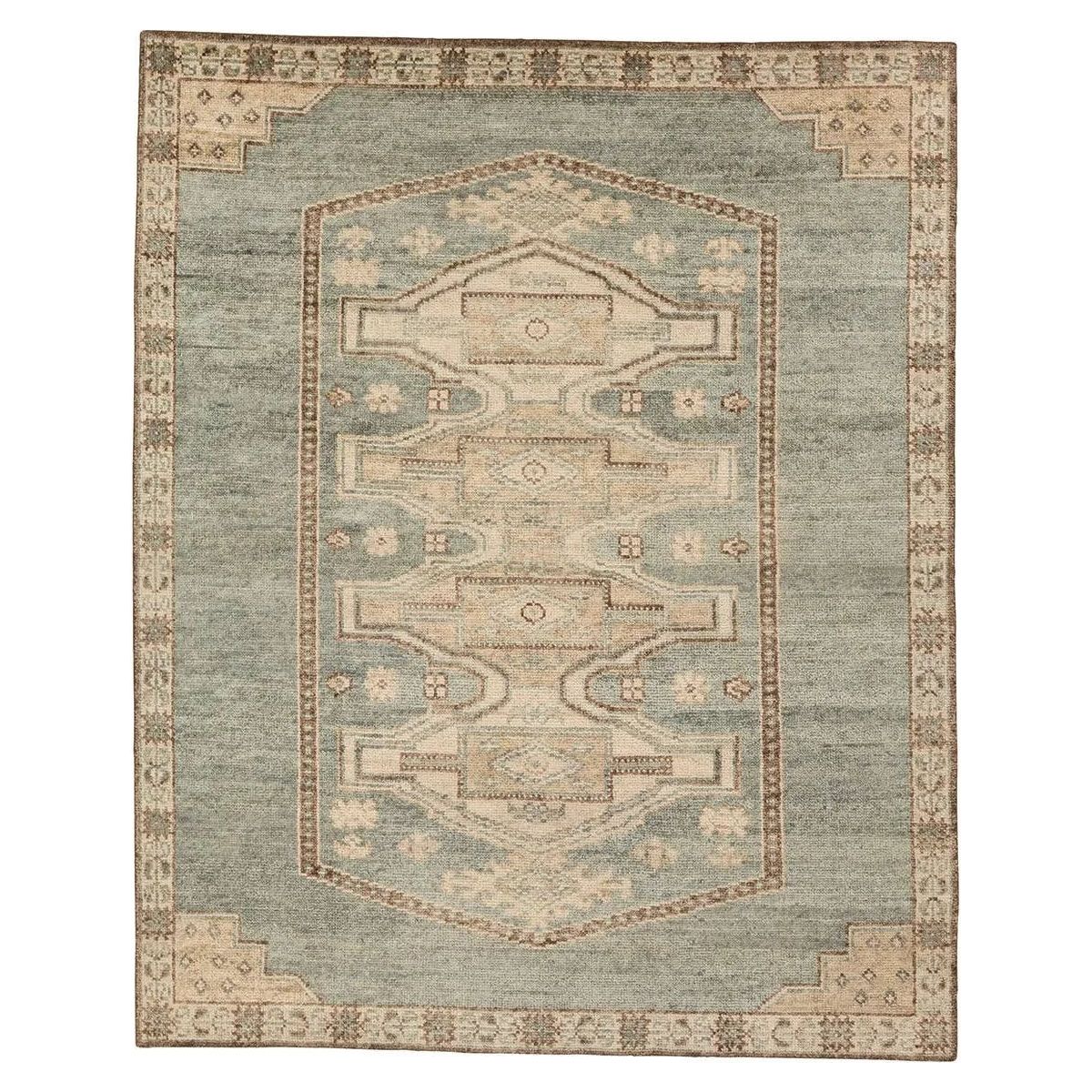 Where traditional charm meets modern luxury. Hand knotted by artisans in India with super-soft 100% Afghan wool, this rug feels as good as it looks. It features natural colors and easy to care for materials, making it the perfect foundation for any space.Hand Knotte Amethyst Home provides interior design, new home construction design consulting, vintage area rugs, and lighting in the Omaha metro area.
