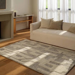 The handtufted Mallino Eminence designed by Nikki Chu infuses homes with contemporary appeal and stylishly contrasting motifs. Crafted from 100% undyed wool, the Eminence rug features a high-low texture with a soft hand and hand-embossed details. Amethyst Home provides interior design, new home construction design consulting, vintage area rugs, and lighting in the Charlotte metro area.