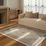 Featuring Enigma Rug by Jaipur Living at Amethyst Home. The Enigma design blends timeless tradition with a vintage-inspired aesthetic. Featuring a striking central medallion, this rug boasts an elegant ivory and white backdrop, accented by light blue detailing. Its classic pattern and gently distressed finish give it an heirloom feel from the very first step. Amethyst Home provides interior design, new home construction design consulting, vintage area rugs, and lighting in the Monterey metro area.