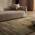 Infused with a whimsical spirit and sophisticated flair, the Genesis Ryenn brings an artistic edge to any contemporary home. The Ryenn design features an abstract, grounding green and brown pattern, enhanced with a lustrous sheen reminiscent of shimmering water reflections.Hand Tufte Amethyst Home provides interior design, new home construction design consulting, vintage area rugs, and lighting in the Alpharetta metro area.