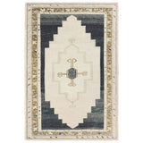 Featuring Stellar Rug by Jaipur Living at Amethyst Home. The Stellar design merges timeless tradition with a vintage-inspired aesthetic. Featuring a striking central medallion, this rug is set against an elegant beige and black backdrop, accented by rich green detailing. Its classic pattern, paired with a gently distressed finish, creates an heirloom quali. Amethyst Home provides interior design, new home construction design consulting, vintage area rugs, and lighting in the Des Moines metro area.