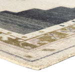 Featuring Stellar Rug by Jaipur Living at Amethyst Home. The Stellar design merges timeless tradition with a vintage-inspired aesthetic. Featuring a striking central medallion, this rug is set against an elegant beige and black backdrop, accented by rich green detailing. Its classic pattern, paired with a gently distressed finish, creates an heirloom qualit. Amethyst Home provides interior design, new home construction design consulting, vintage area rugs, and lighting in the San Diego metro area.