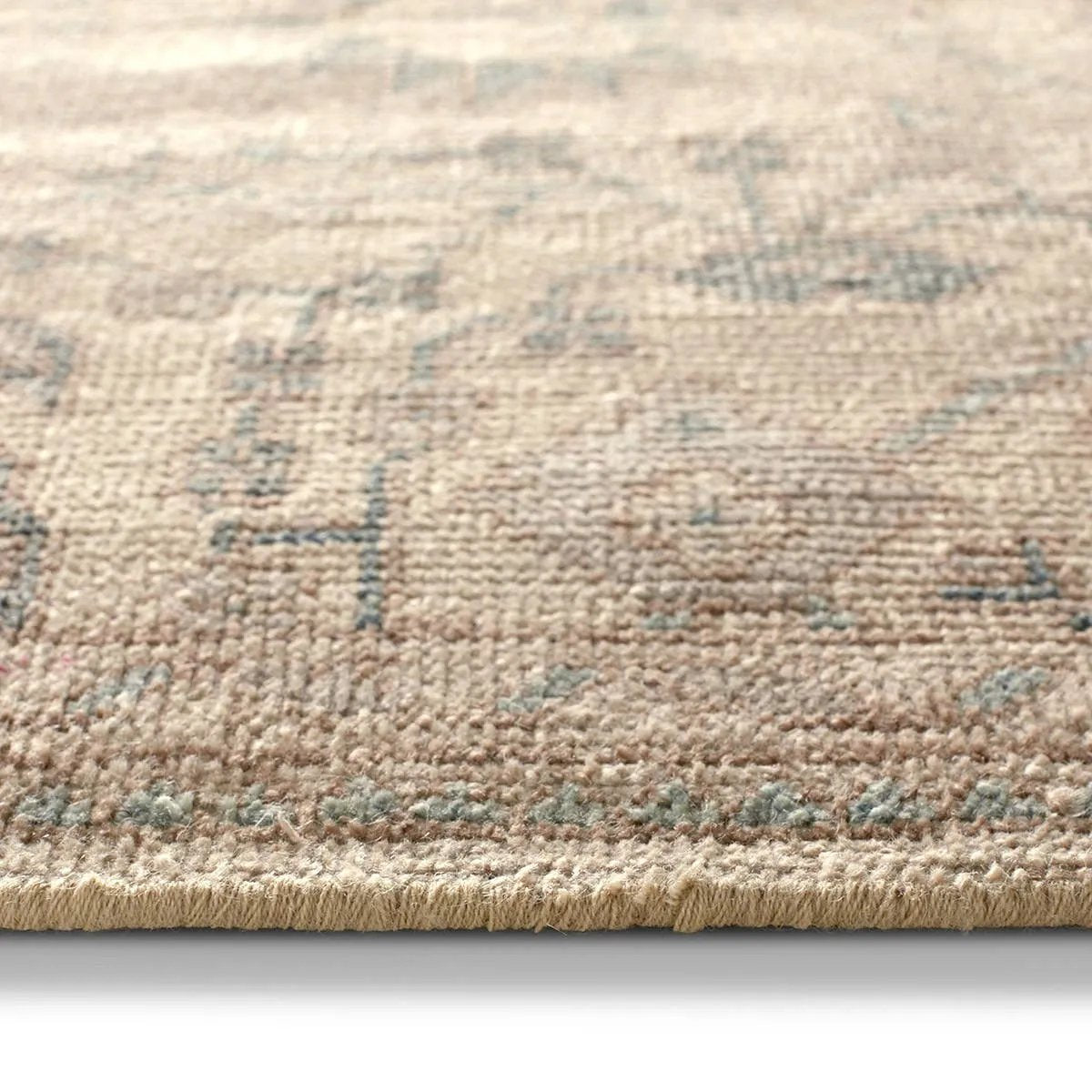 The Eden Varteni pairs fresh, vibrant colors with provincial Persian motifs for the perfect blend of new and time-honored. This hand-knotted wool rug features a hand-sheared quality that lends the design a perfectly vintage and a lovingly worn look. Amethyst Home provides interior design, new home construction design consulting, vintage area rugs, and lighting in the Washington metro area.