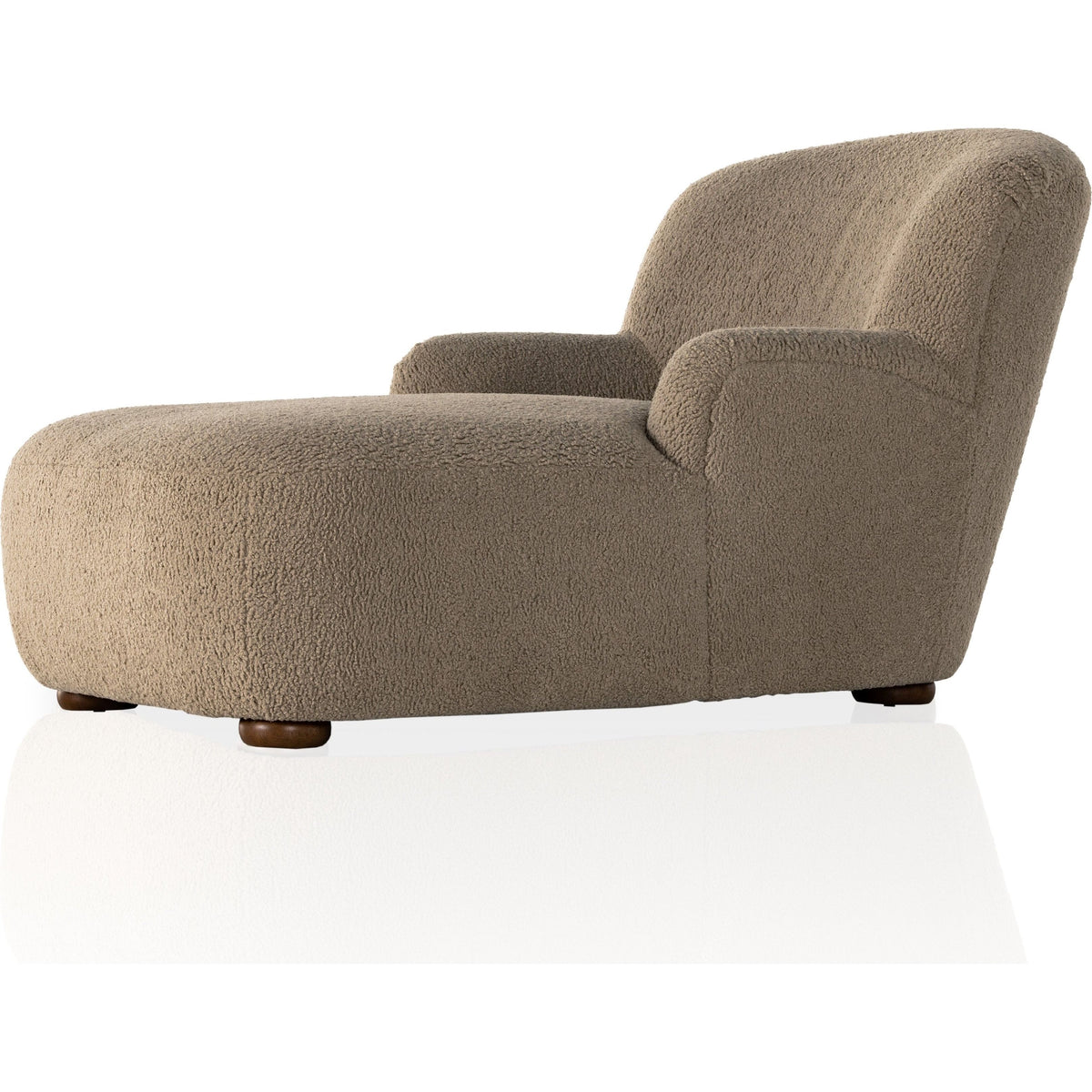 Chaise longue Kadon en peau de mouton Camel | prêt pour l'expédition!