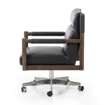 Featuring Levi Bosa Black Desk Chair by Four Hands at Amethyst Home. An Amethyst fave -- the Levi Black Leather Desk Chair is modern yet inviting.  Gorgeous black leather with a sleek side profile, this desk chair will elevate your office.
Overall Dimensions: 22.00"w x 27.00"d x 34.00"hWeight : 41.89 lbsMaterials : Top Grain Leather, Aluminum, Solid Ash. Amethyst Home provides interior design, new construction, custom furniture, and area rugs in the Park City metro area
