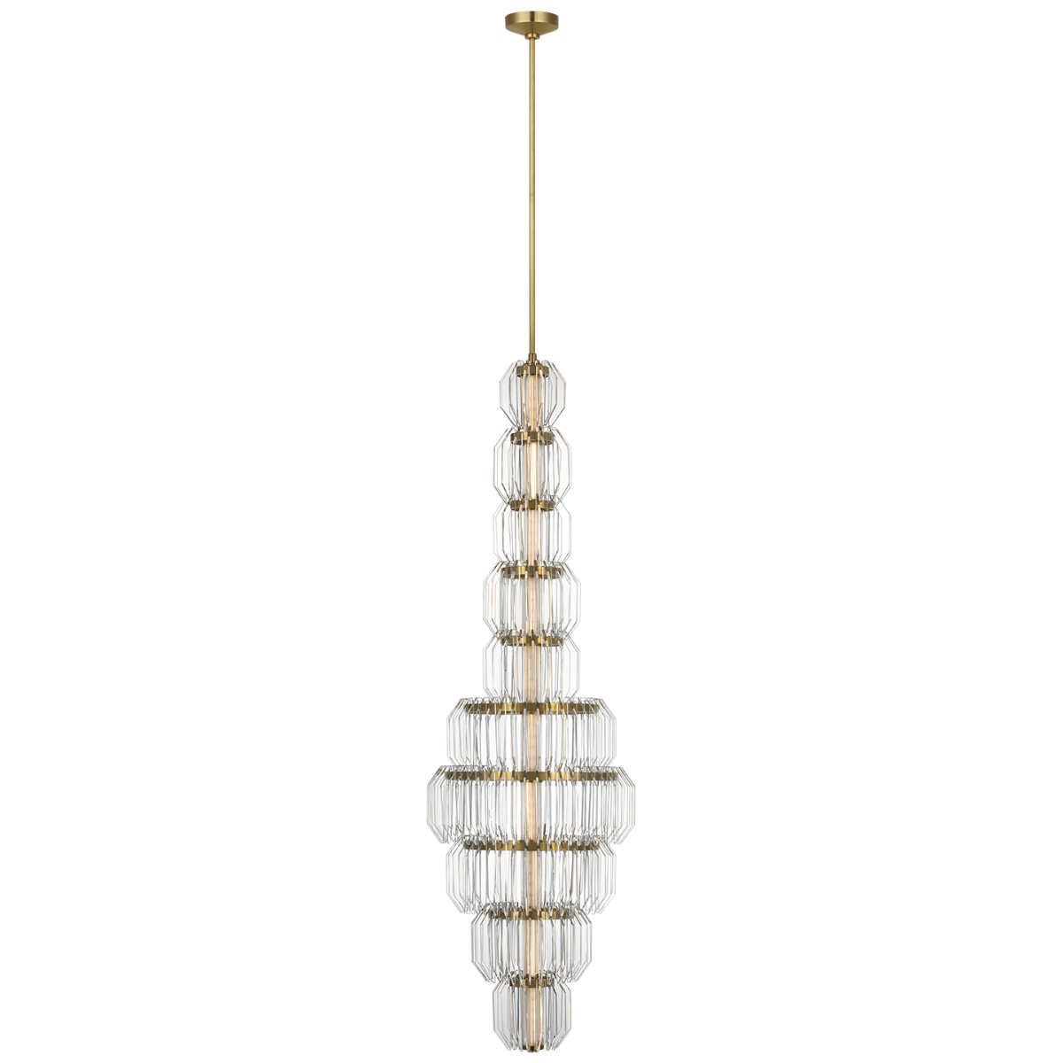 Featuring Killarney 19" Layered Entry Chandelier Natural Brass by Visual Comfort at Amethyst Home. Killarney 19" Layered Entry Chandelier in Natural Brass with Clear Crystal
Overall Dimensions: 19" L x 19" W x 104.75" HWeight : 90 lbs.. Amethyst Home provides interior design, new construction, custom furniture, and area rugs in the Austin metro area