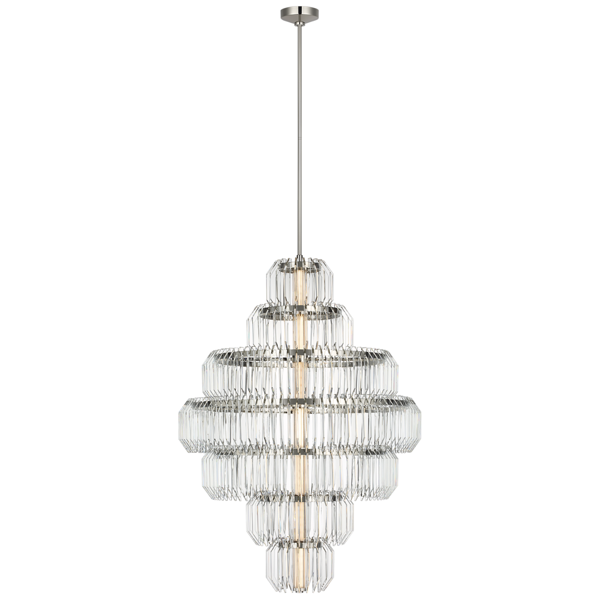 Featuring Killarney 32" Layered Chandelier Polished Nickel by Visual Comfort at Amethyst Home. Killarney 32" Layered Chandelier in Natural Brass with Clear Crystal
Overall Dimensions: 32" L x 32" W x 86.75" HWeight: 119 lbs.. Amethyst Home provides interior design, new construction, custom furniture, and area rugs in the Boston metro area