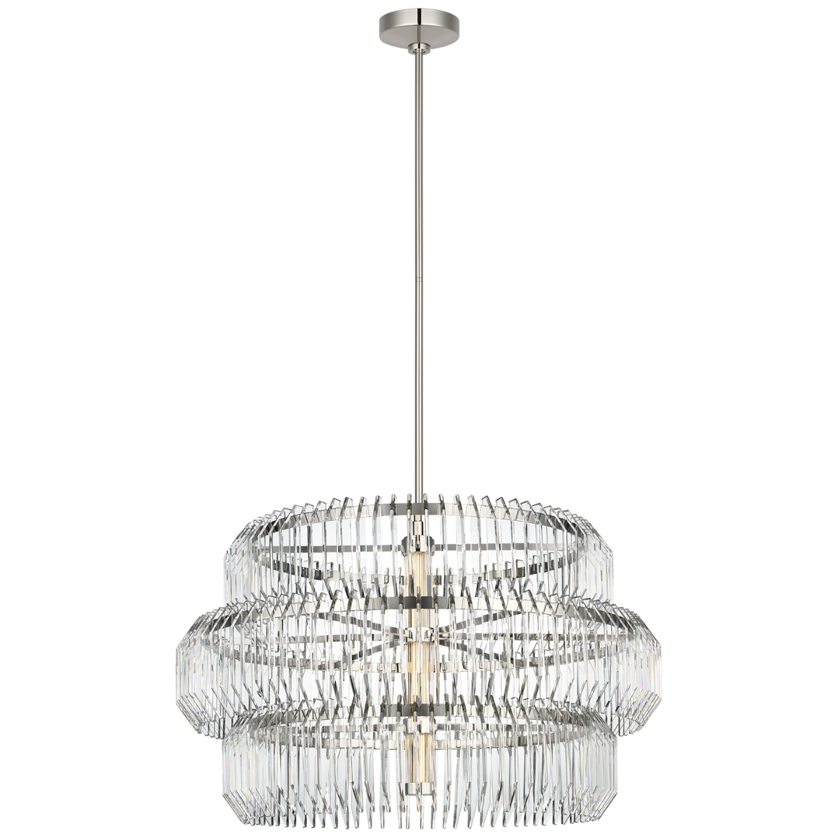 Featuring Killarney 32" Layered Drum Chandelier Polished Nickel by Visual Comfort at Amethyst Home. Killarney 32" Layered Drum Chandelier in Natural Brass with Clear Crystal
Overall Dimensions: 32" L x 32" W x 62.5" HWeight: 86 lbs.. Amethyst Home provides interior design, new construction, custom furniture, and area rugs in the Austin metro area