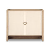 Kiran Small Cabinet - Beige Painted Linen - Sandy Oak Veneer | shipping 12/25/2026