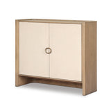 Kiran Small Cabinet - Beige Painted Linen - Sandy Oak Veneer | shipping 12/25/2026
