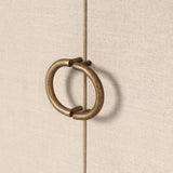 Kiran Small Cabinet - Beige Painted Linen - Sandy Oak Veneer | shipping 12/25/2026