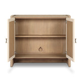 Kiran Small Cabinet - Beige Painted Linen - Sandy Oak Veneer | shipping 12/25/2026