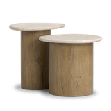 Kovo Nesting End Tables - Cappuccino Marble