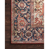 The Layla rug collection from Loloi is traditional and timeless, with a beautiful lived-in design in the spirit of an old-world rug. The Layla Red/Navy area rug is power-loomed of 100% polyester for heavy foot traffic. The rug is a classic with a sophisticated and subtle patina in red, navy, blue, and ivory.