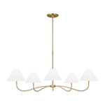 Featuring Laguna Grand Chandelier Burnished Brass by Visual Comfort at Amethyst Home. The sinuous forms of Jean Royere inspire the Laguna series, showcases a tight woven design that transitions to the shade
Overall Dimensions: 51.5" L x 51.5" W x 79" H. Amethyst Home provides interior design, new construction, custom furniture, and area rugs in the Washington metro area
